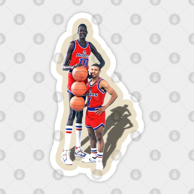 Bol and Bogues Retro 90s Bullets Basketball Design Sticker by darklordpug